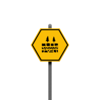 Traffic signs boards on metal stand png