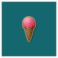 Ice cream logo. Waffle cones, ice cream balls. png