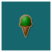 Ice cream logo. Waffle cones, ice cream balls. png