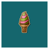 Ice cream logo. Waffle cones, ice cream balls. png