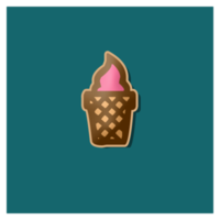 Ice cream logo. Waffle cones, ice cream balls. png