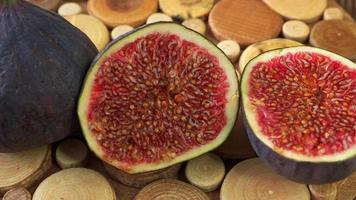 Fresh figs on the wooden table video