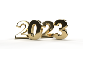 renderização 3D de 2023 feliz ano novo png
