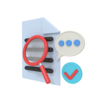 3d illustration of searching document on paper png
