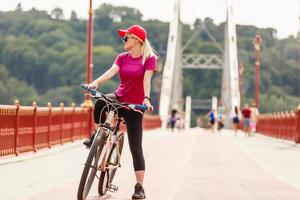 Girl on a bicycle photo