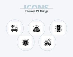 internet de las cosas glifo icon pack 5 diseño de iconos. móvil. iot dispositivo. Internet de las Cosas. casa vector