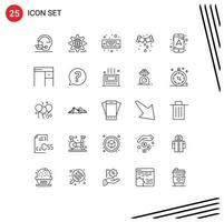 25 iconos creativos signos y símbolos modernos de mapa plomero web mecánico vga elementos de diseño vectorial editables vector