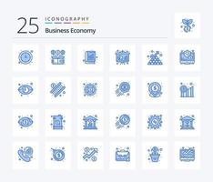 paquete de iconos de color azul económico 25 que incluye finanzas. gráfico. en línea. negocio. grafico vector