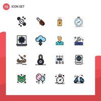 Stock Vector Icon Pack of 16 Line Signs and Symbols for laptop computer china location navigation Editable Creative Vector Design Elements