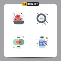 4 Thematic Vector Flat Icons and Editable Symbols of fast cell nugget user division Editable Vector Design Elements