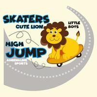 vector action cute lion kids design