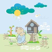 vector cute bear cartoon design