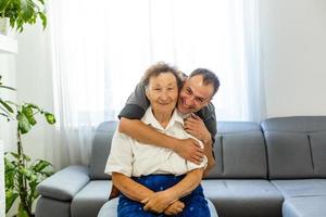 Positive man his grandmother photo