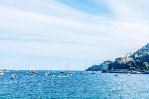 Fishing boats in small port, Italy. photo