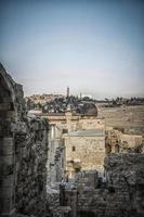 A beautiful view of the buildings and walls of the old town of Jerusalem photo