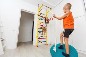 children play in the children's room indoors photo