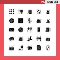 Pictogram Set of 25 Simple Solid Glyphs of printing laser graph box recycling Editable Vector Design Elements