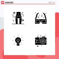 Set of Commercial Solid Glyphs pack for diet glow woman film insight Editable Vector Design Elements