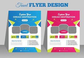 Modern travel flyer template vector