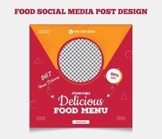 Food menu and restaurant social media banner template design vector