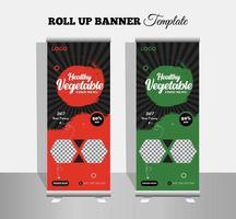 Fresh grocery vegetable roll up banner or signage vector