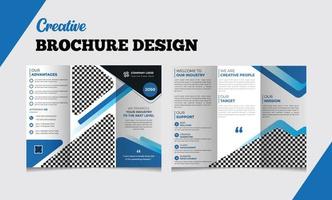 Corporate tri-fold brochure template design vector