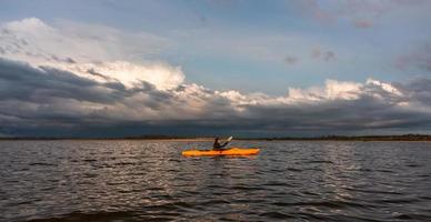 Cloudy Landscape in the Lake photo