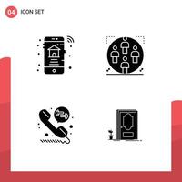 Mobile Interface Solid Glyph Set of Pictograms of home call deflection real estate group call Editable Vector Design Elements