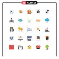 Modern Set of 25 Flat Colors and symbols such as music file internet favorite present Editable Vector Design Elements