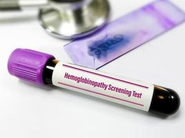 Hemoglobinopathy is a group of disorders including hemoglobin C disease, hemoglobin S-C disease, sickle cell anemia, and thalassemia in which there is abnormal production of the hemoglobin molecule. photo