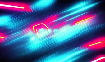 Speed motion on night road. Speed traffic movement road at night, high speed effect. photo
