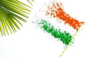 Concept for Indian Independence day and republic day tricolor on white background photo