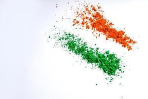 Concept for Indian Independence day and republic day tricolor on white background photo