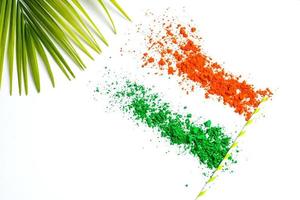 Concept for Indian Independence day and republic day tricolor on white background photo