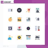 Set of 16 Modern UI Icons Symbols Signs for food citrus head lump home Editable Pack of Creative Vector Design Elements