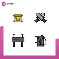 4 iconos creativos signos y símbolos modernos de lanzamiento de producto premio de producto de gimnasia pueden elementos de diseño vectorial editables vector