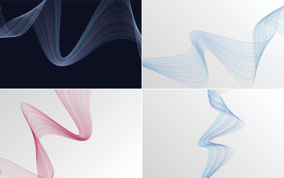 paquete de fondo de presentación abstracta de curva de onda moderna vector