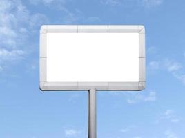 Outdoor billboard on blue sky background with white background mock up. clipping path photo