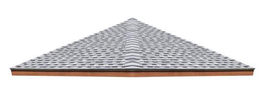 Mockup hip roof gray tile pattern isolated on white background with clipping path photo