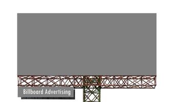 Outdoor billboard on white background with clipping path photo