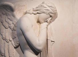 Funeral Angel by Antonio Canova, 1818. Ancient statue, vintage art