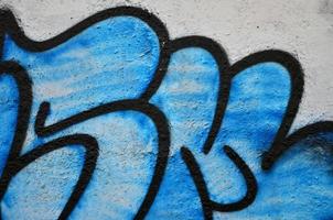 Street art. Colorful graffiti on the wall. Fragment for background. Abstract detail of a graffiti photo