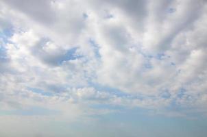 Blue sky background with white fluffy clouds in daytime outdoors photo