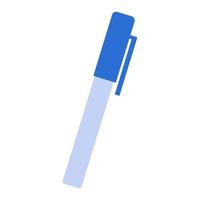 Cartoon blue pen. Flat design stationery. Isolated on white background, EPS10 vector