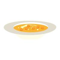 linda sopa de calabaza. acción de gracias, comida navideña. aislado sobre fondo blanco, diseño plano, vector eps10