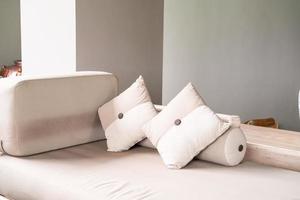 comfortable pillows on sofa for relax photo