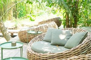 pillow on patio outdoor chair photo