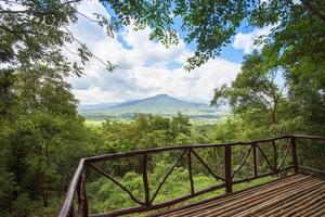 Terrace on view forest mountain Landscape balcony outdoors amazing viewpoint nature hill photo