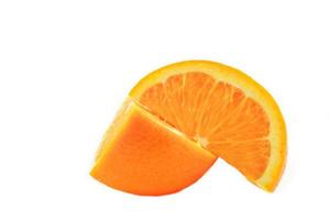 Fresh orange fruit slice isolate on white background photo