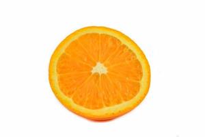 Fresh orange fruit slice isolate on white background